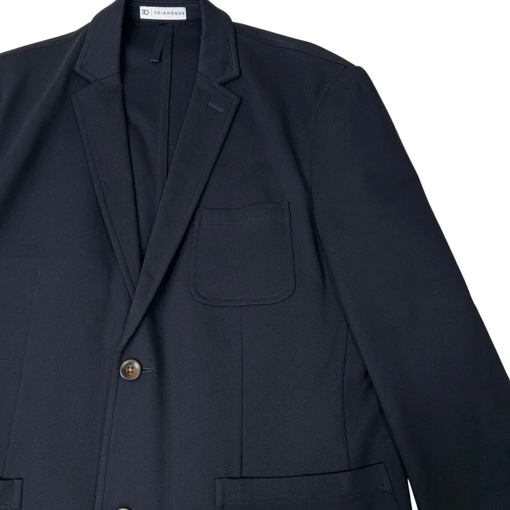 7Diamonds Men's‎ L Connor Fit Stretch Blazer Suit Jacket Navy Large
